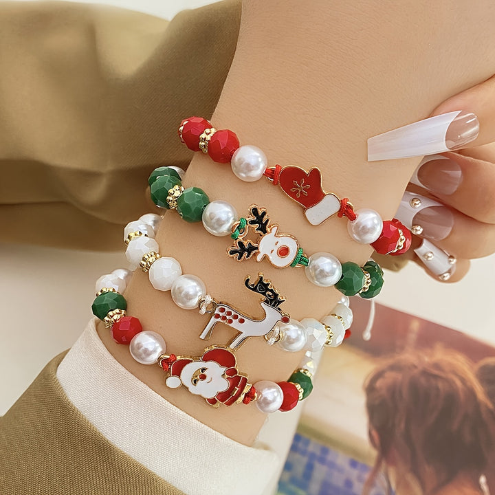 Festive Christmas Charm Bracelet Set