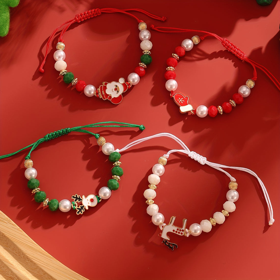 Festive Christmas Charm Bracelet Set