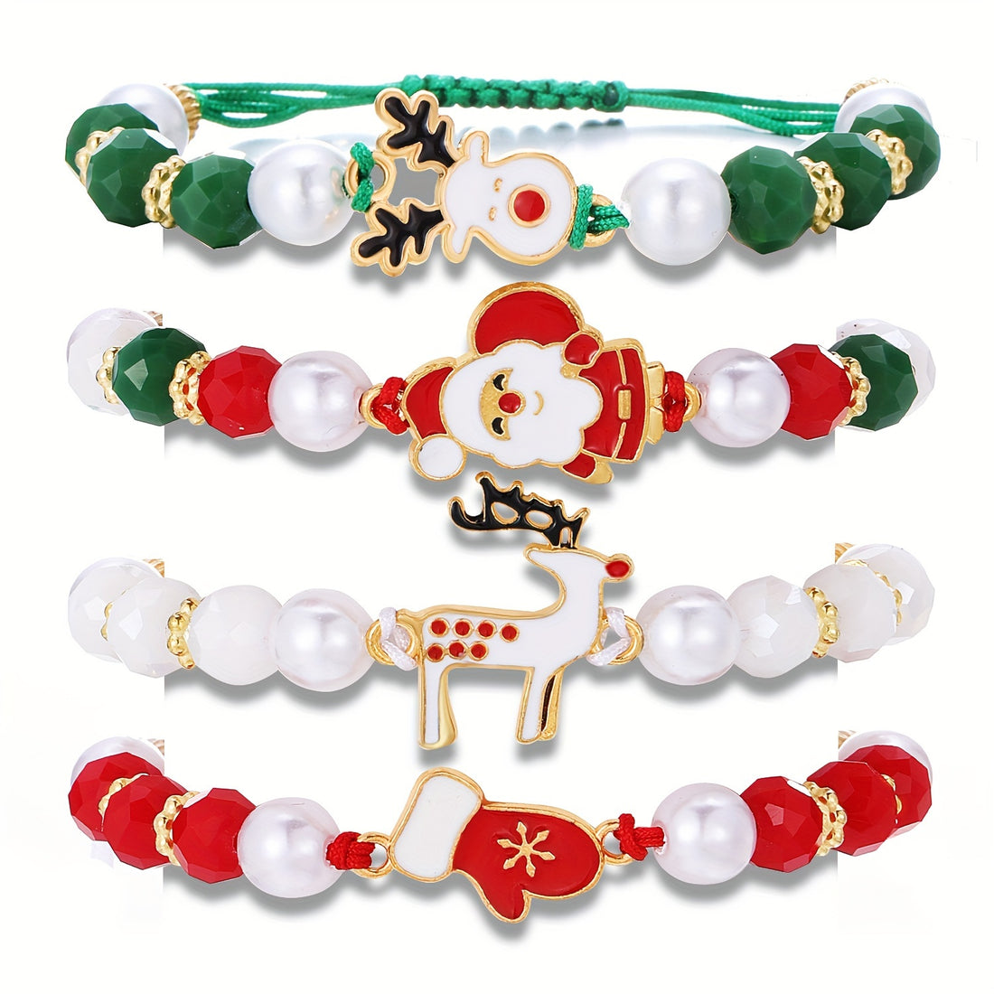 Festive Christmas Charm Bracelet Set